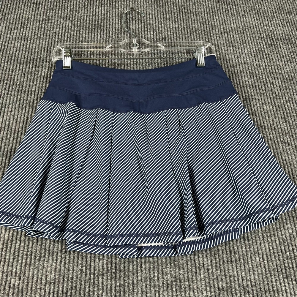 Kyodan Skort Skirt Womens Petite Small Blue Activewear Lined Tennis Golf Striped